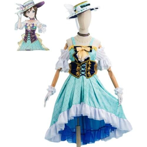 Love Live! Nijigasaki High School Just Believe Ousaka Shizuku Cosplay Costume Women Dress with Hat Halloween Uniform Custom Made