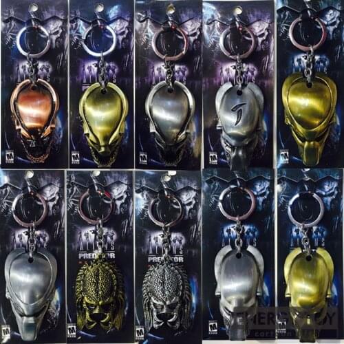 Alien Predator Mask Holder Tritium Sleutelhanger hanger scout predator jungle hunter metal pendant figure keychain key ring