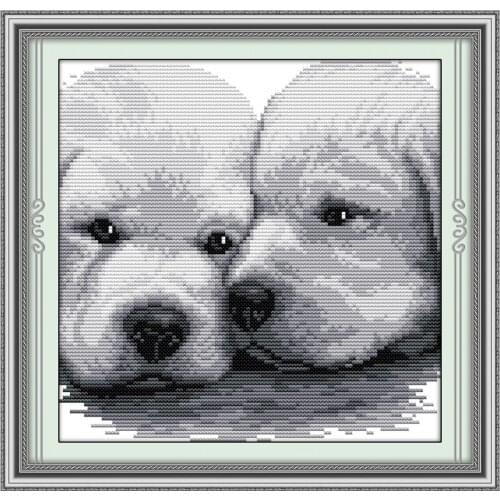 Lean close together cross stitch kit cartoon 14ct 18ct count canvas stitches embroidery DIY handmade needlework plus