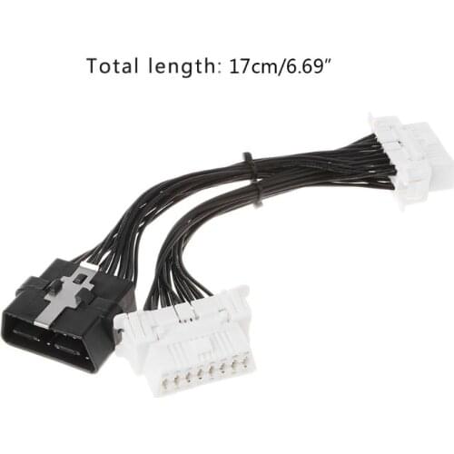 2021 New 16 pin OBD2 OBD 2 OBDii Splitter Extension Cable one Male to Two Female Y Cable for elm327