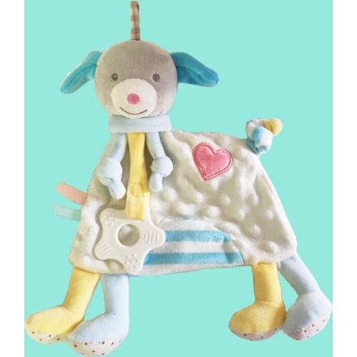 New Plush Baby Appease Towel Baby Blanket Toy Soft Stuffed Animal Infant Soothe Towel Kid Comfort Bruce Little Dog Puppy Doll