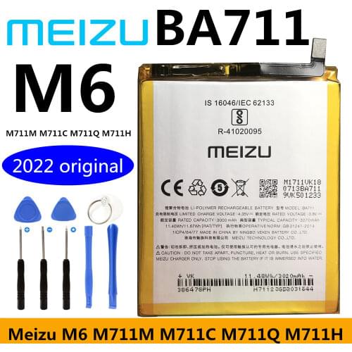 100% High Quality Original 3090mAh BA711 Battery Replacement Batteries Parts For Meizu M6 M711H M71Q M711C Cell Phone