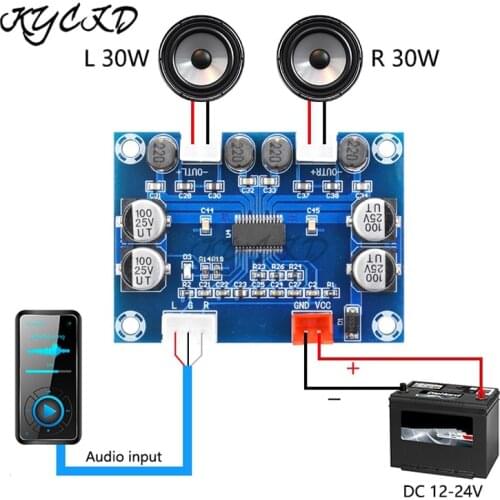 XH-A234 Digital Audio Amplifier Board 2.0 Channel 30W*2 DC 12-24V Stereo Sound AMP For Home Computer Speaker