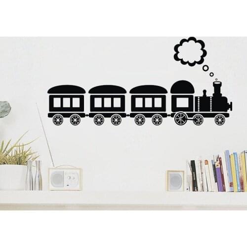 Train Wagons Wall Sticker Home Decor Kids Children Room Decoration Nursery Wall Decals Vinyl Wall Art Murals Poster Wallpaper