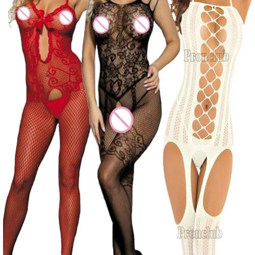 Porn Lingerie Bodysuit Underwear Sexy Bodystockings Women Fishnet Open Crotch Catsuit Lingerie Crotchless Teddies Mujer