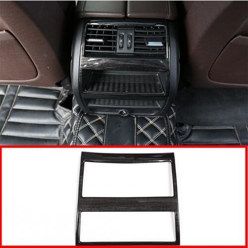 Black Wood Grain For BMW 5 Series F10 2011-2017 ABS Rear Air Conditioning Vent Frame Trim Car Accessory