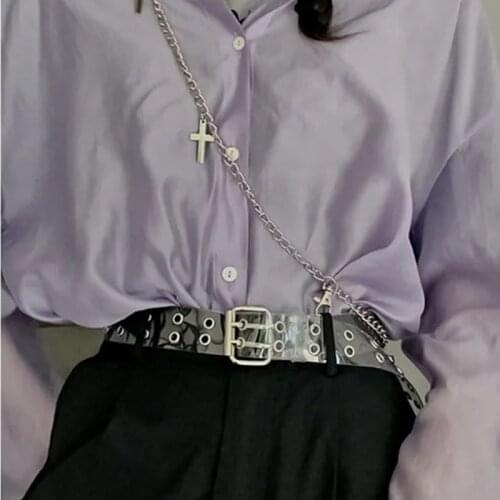Fashion Transparent Ladies Belt Single and Double Row Gold Silver Buckle All-Match Jeans Skirt Accessorie