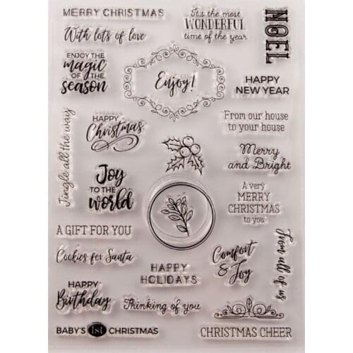 Happy Birthday Christmas Silicone Clear Seal Stamp DIY Scrapbooking Embossing Photo Album Decorative Paper Card Craft Art Gift