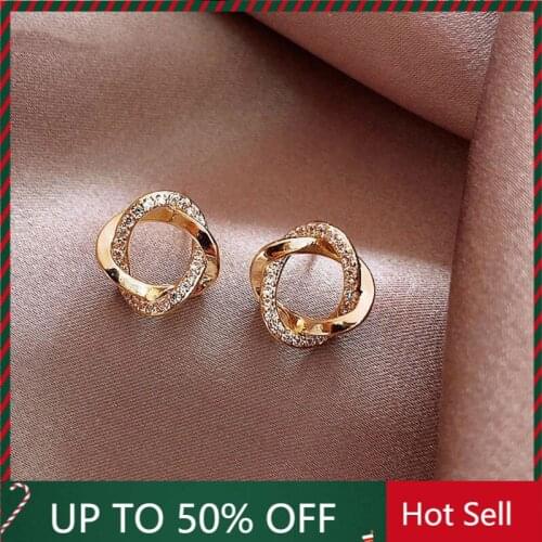 Earrings for Women Needle Irregular Cross Circle Earrings New Personality Earrings Small and Simple Earrings Jewelry