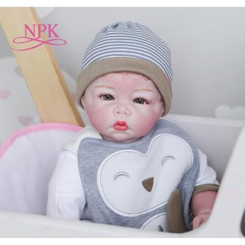 NPK 50CM 100% handmade detailed painting collectibles art doll soft body reborn silicone baby