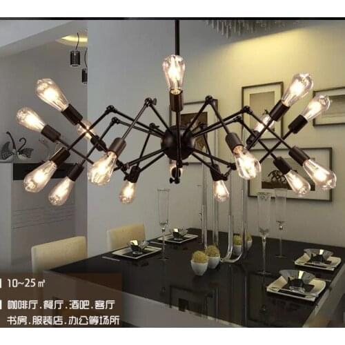 Modern Loft Iron Spider Pendant Light Living Room Restaurant Retro Decorative Hanging Lamps Lustre Pendente scandinavian