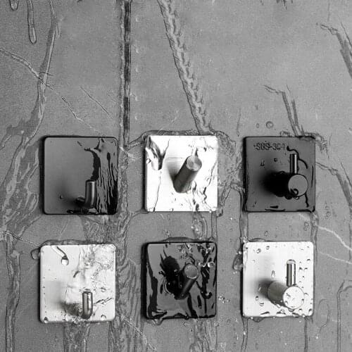 HXS Clothes Hanger Towel Stainless Steel Wall Mounted Clothes Hooks Kitchen Bedroom Hardware Key Hat Bag Hanger Rack Holder