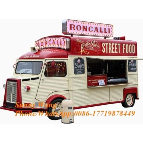 Vintage Food Truck Bus Burger Retro Remorque Food Trailer Truck Manufacturer Vending Machine Kiosk