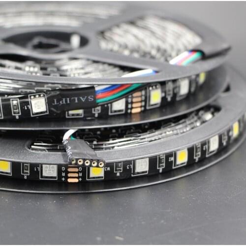 1-5m 5050 SMD Led Tape Black PCB Strip Light Waterproof DC 12V Led Stripe Flexible Strip Lights Neon Ribbon RGBW RGBWW RGB white
