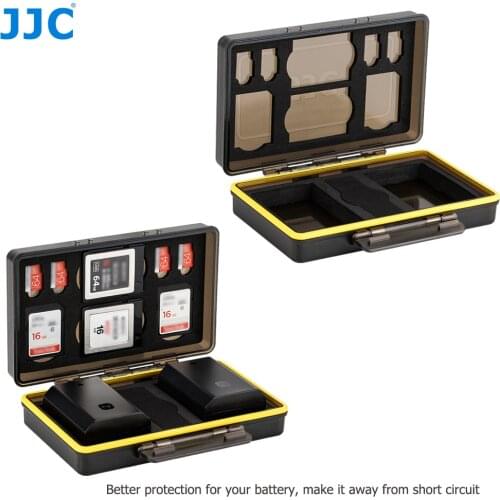 JJC Water-Resistant Anti-Shock Camera Battery Case Box For Fujifilm NP-W126 NP-W126S NP-95 With Slots for SD MSD XQD Memory Card