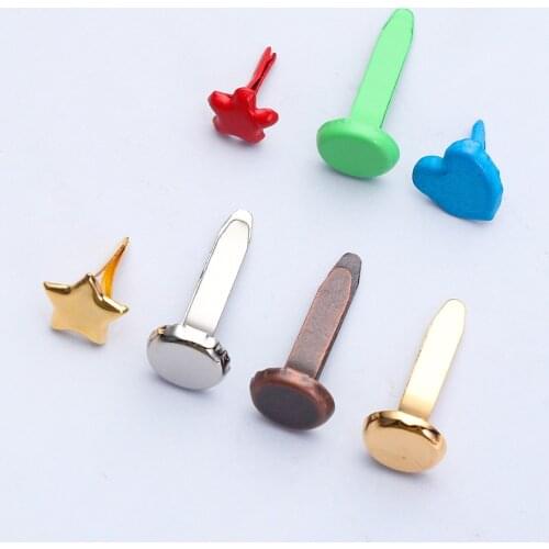 100 PCs Metal Brad Studs Spikes Scrap Booking Embellishment Clasp Fastener DIY Photo Album Crafts Decoration Practical Useful