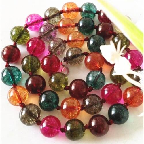 High grade 8mm 10mm 12mm multicolor simulated tourmaline charms women chain necklace party weddings jewelry 18inch MY3358