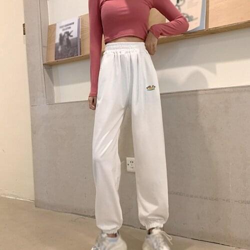 Women Loose Sweatpants Femme Joggers High Waist Pants Comfort Simple Basic Casual Fashion Korean Sporty Style Trousers