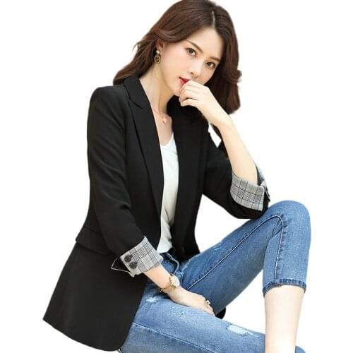 Womens suit jacket 2021 new middle-aged spring and autumn jacket temperament plaid top