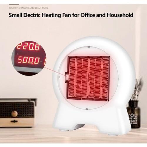 500W Portable PTC Ceramic Heater Electric Desktop Warmer Low Noise Winter Hot Air Blower Office and Household Small Electric Fan