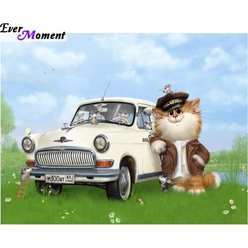 5D Diy Diamond Painting Cartoon Cats Diamond Embroidery Cross Stitch Mosaic Needlework Home Decor Full Square Animals ASF546