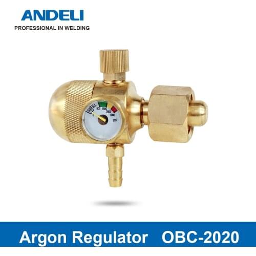 ANDELI Welding Gas Meter OBC-2020 Full Copper Argon Pressure Flow Regulator for TIG Welding Machine Argon Pressure Reducer