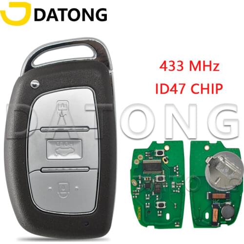 Datong World Car Remote Control Key For Hyundai Mistra 2015 2016 2017 ID47 Chip 433MHz Auto Smart Keyless Go Promixity Card