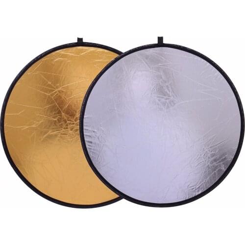 Free shipping 80cm Handhold Multi Collapsible Portable Disc Light Reflector for Photography studio 2in1 Gold and Silver Handhold