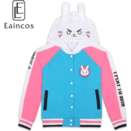 D.VA Cotton Hoodies Baseball Coats Dva Spring Autumn Thin Sweatshirts Coaplay Jackets For Women
