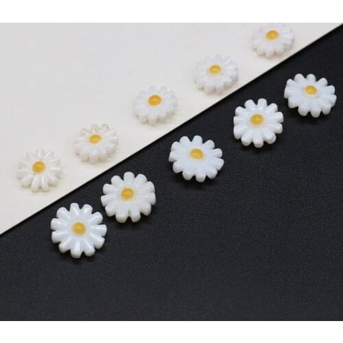 5pcs Natural Shell Sun Flower Beads Fashion White Mother Shell Looe Beads Accessories fit Making Jewerly Necklace Accessories