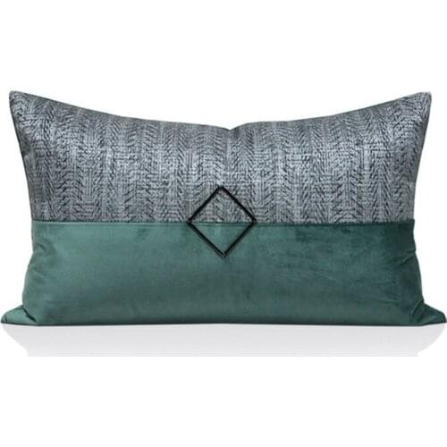 Grey Green Patchwork Pillow Case Decorative Living Room Cushion Cover Home Decor Waist Pillows Sofa Cushions 30x50cm