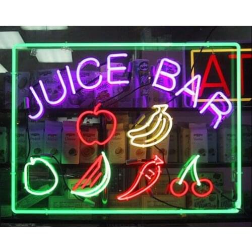 Decorative Light Juice Bar Glass Tube Lamp Neon Bulbs Light Fresh Food Fruit Lamp Enseigne Lumineuse Decorate andmade glass TUBE