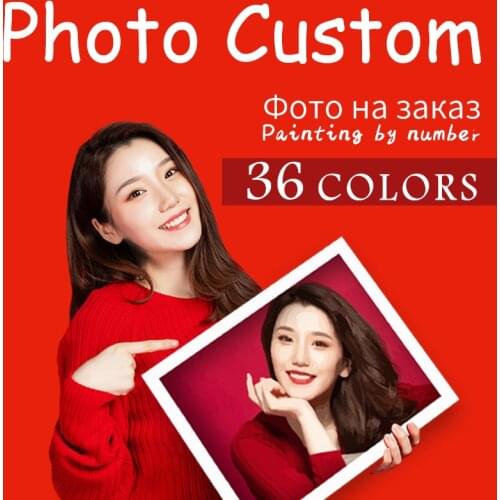 GAYSTORY 36 Colors DIY Oil Paint Paintings By Numbers Picture Personality Photo Customized Home Decor Pictures Children Gift