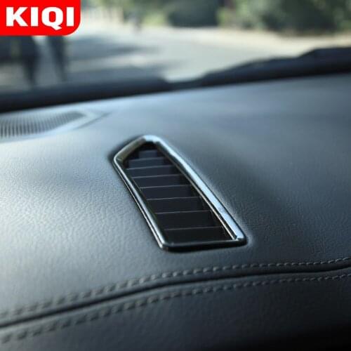 KIQI Stainless Steel Car Front Air Vent Protection Trim Air Outlet Sticker for Ford Everest 2015 2016 2017 2018 2019 2020 Parts