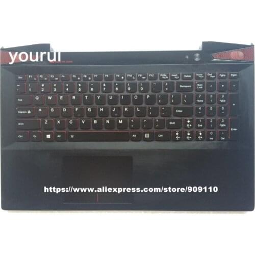 Yourui 95% New Palmrest US Backlight Keyboard For Lenovo IdeaPad Y50 Y50-70 KB Bezel Upper Cover w TouchPad AP14R000A00