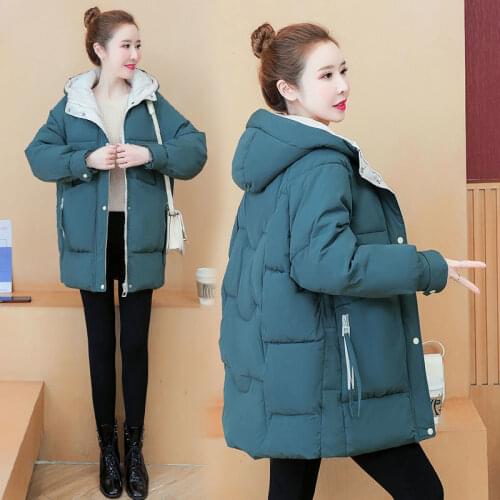 Plus Size Parkas Womens 2021 Winter New Cotton Padded Jacket Windproof Hooded Long Coat Warm Winter Coats Casual Ladies Outwear