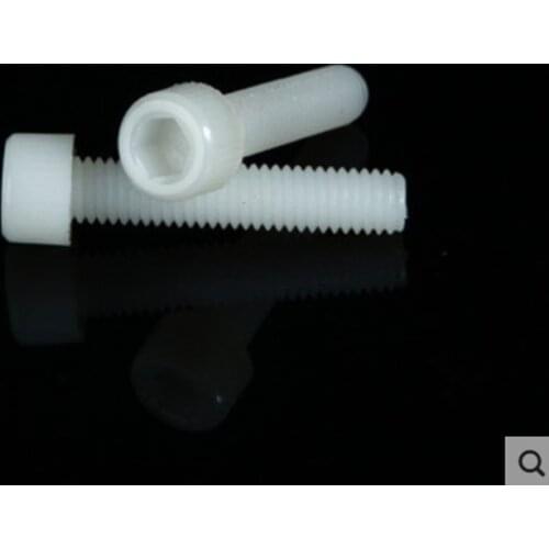 10-50pcs M3 M4 M5 M6 M8 White Nylon Hex Socket Head Cap Screw Plastic Screws Bolts Length 5-60mm