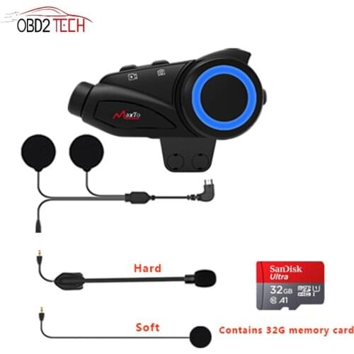 Maxto M3 Motorcycle Helmet Intercom Group 6 Riders Recorder Moto Interphone HD 1080P DVR Dash Camera Fit V8 V6 BST3