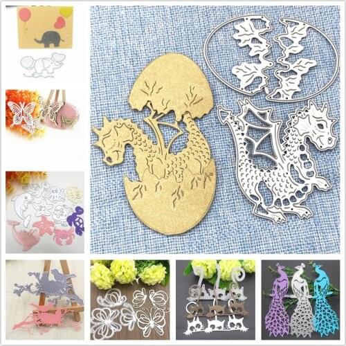 Dinosaur Animals Metal Cutting Dies Embossing Mold DIY Scrapbooking Album Paper Craft Knife Mould Butterfly Blade Punch Stencils