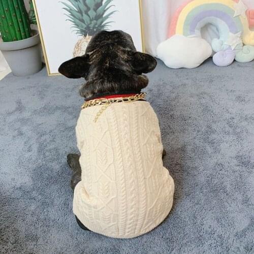 French Bulldog Fashion Pet Dog Sweater Jumper Clothes Winter Warm Hoodie Jacket Coat for Small Medium Dogs Schnauzer Pug YHC53