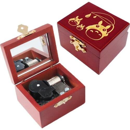 My Neighbor Totoro Music Box Carved Wood Wind Up Musical Gift for Christmas,Birthday,Valentines Day,Play the Wind Forest