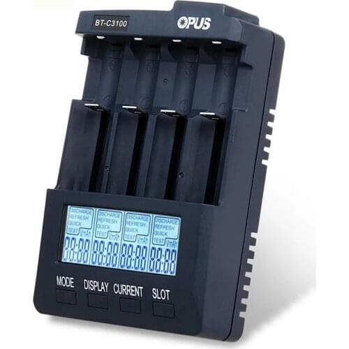 New Store Sale Standard Battery Charger Opus BT-C3100 V2.2 Digital Intelligent 4 Slots AA/AAA LCD Battery Charger r57