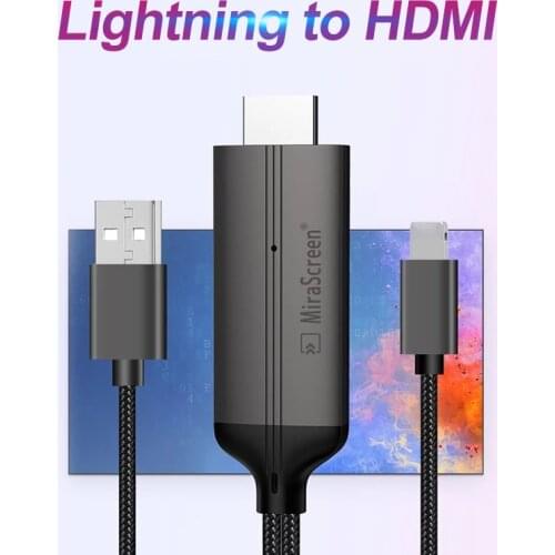 1080P HD Lightning Cable HDTV TV Digital AV Adapter 2M Lightning to HDMI For iPhone ipad Apple to TV with the same screen cable