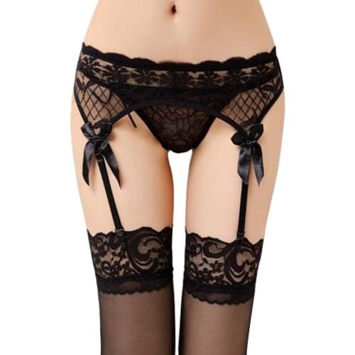 Sexy Stocking Thigh High Stockings+Suspender Garter Belt Lingerie Womens Tights Pantyhos Fishnet Mesh Pantyhose Accessories