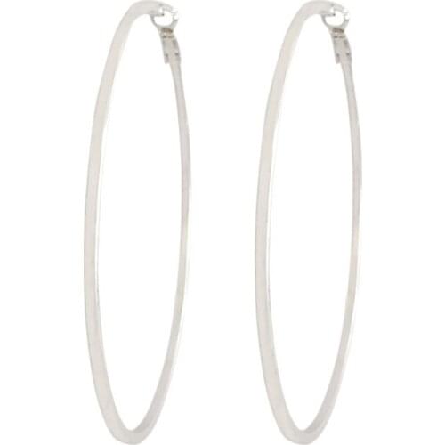 Casual Gold/Silver Color Plating Plain Large Size Hoop Earrings For Women Girl Daily Vintage Simple Basic Jewelry Accessory