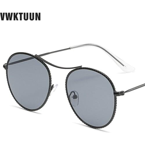 VWKTUUN Sunglasses Women Men Round Shades Driver Driving Eyewear Vintage Metal Frame Sunglasses Ocean Lens Outdoor UV400 Eyewear