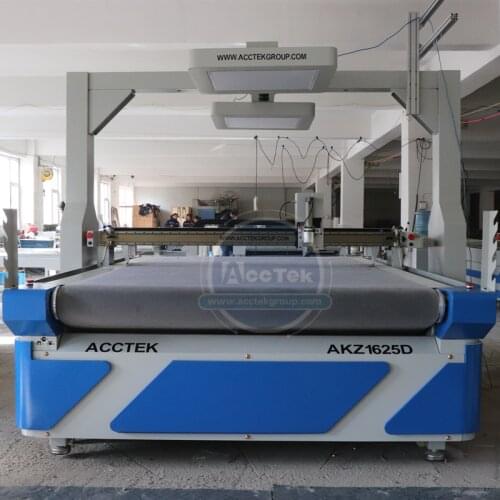 CNC Knife Cutting Machine Oscillating Cutter AKZ1625D Cnc Router Machine With Big CCD Camera
