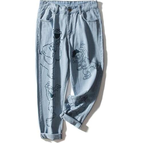 Fashion Casual Women Clothing Denim Harem Jeans Pants Plus Size High Waisted Painted Baggy Trousers For Woman 2021 Summer Spring