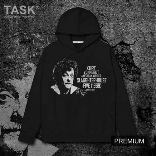 Celebrity Kurt Vonnegut United States dark humor writer cotton casual hooded sweatshirt mens loose long sleeve hoody Tracksuit