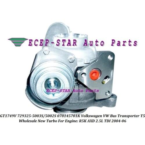 Turbo GT1749V 729325 729325-5003S 729325-5002S 070145701K 070145701KX 070145701KV For VW Bus Transporter T5 2004- R5K AXD 2.5L